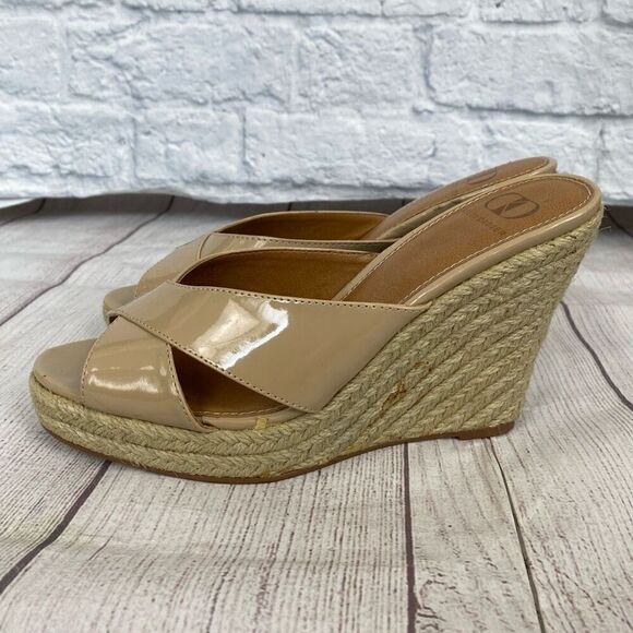 Kelsi Dagger open toe criss cross strap espadrille wedge sz 8 - Picture 1 of 9